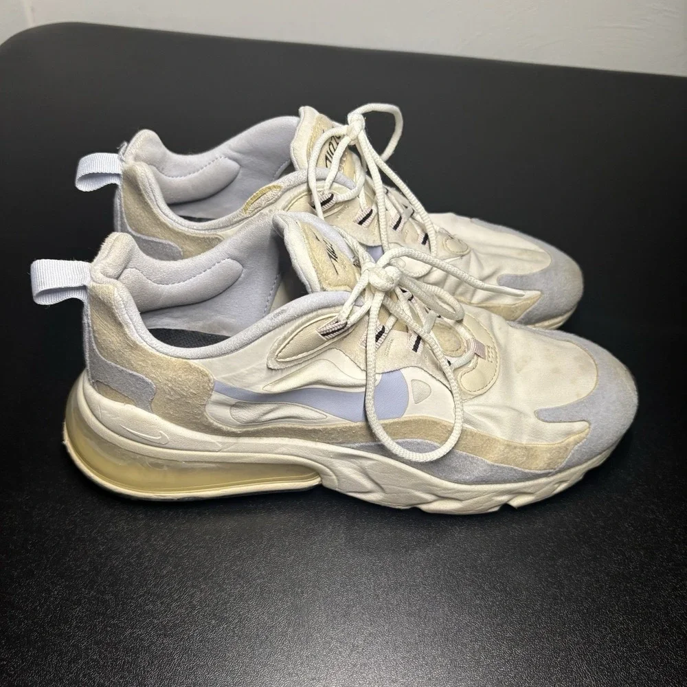 Nike Air Max 270 React CT1287-100 White Running Shoes‎ Sneakers Women's Size 9